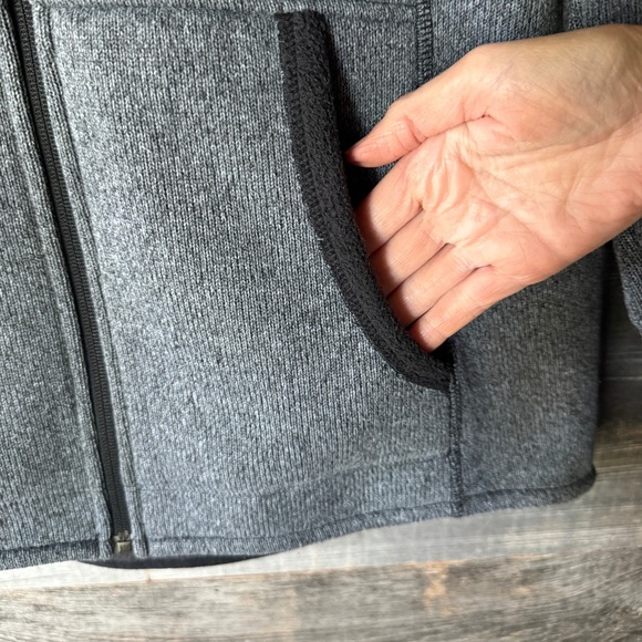 The‎ North Face Womens Full Zip Fleece Sweater Jacket L Gray Hood Outdoor Gorp - Picture 6 of 11